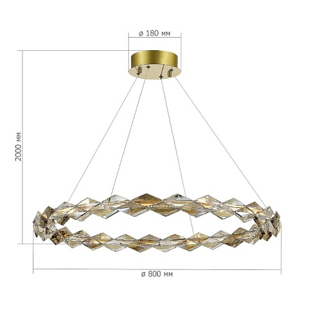 Люстра подвесная ST-Luce Золотой/Прозрачный,Янтарный LED 1*30W 3000K SL6009.213.01 - фото