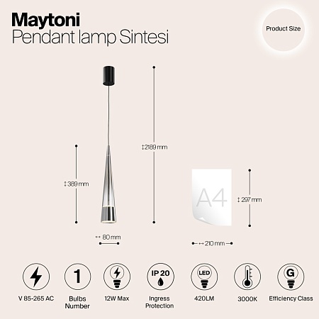 Подвесной светильник Maytoni Sintesi P090PL-L12CH3K - фото