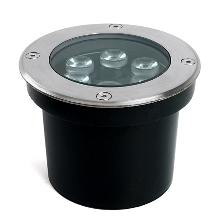 Светодиодный светильник тротуарный (грунтовый) Feron SP2802, 6W, AC/DC12-24V, низковольтный, 4000К, металлик, D120*H90mm, вн.диаметр: 90m, IP67 - фото