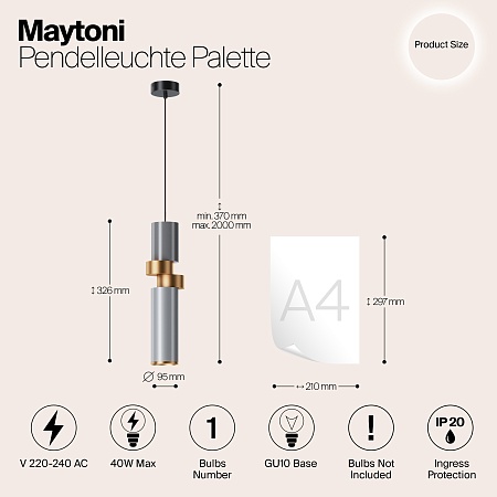 Подвесной светильник Maytoni Palette MOD303PL-01CFL2 - фото