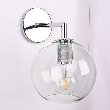 Бра Rh Utilitaire Globe Shade Single Sconce Silver Imperiumloft 123277-22 - фото