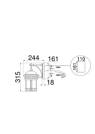 Настенный светильник (бра) Outdoor Salamanca O031WL-01BR - фото