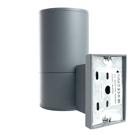 Светильник садово-парковый Feron DH0701,  на стену вверх,  E27 230V, серый - фото