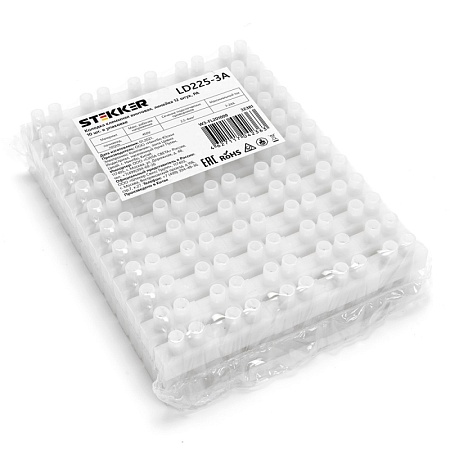 Колодка клеммная винтовая STEKKER, линейка 12 штук, полиамид, LD225-3A - фото