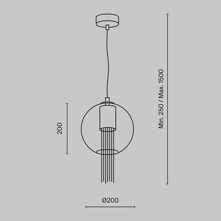 Подвесной светильник Maytoni Flusso P095PL-01BZ - фото