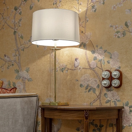 Переключатель одноклавишный белый ретро WL18-01-03 - фото