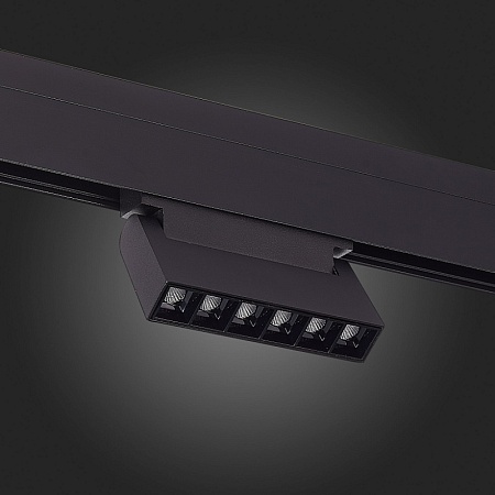 Магнитный трековый светильник Черный LED 1*6W 4000K 532Lm Ra>80 36° IP20 L120xW22xH108 ST364.446.06 - фото