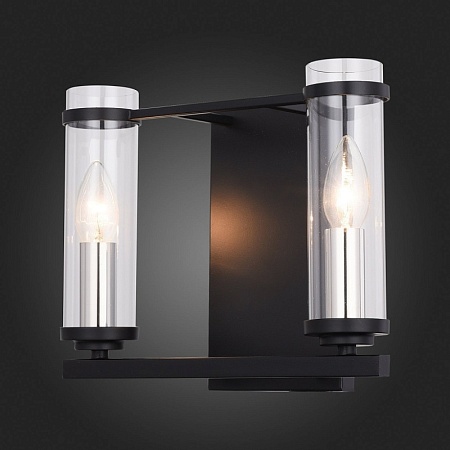 Бра ST-Luce Черный, Никель/Прозрачный E14 2*60W SL334.401.02 - фото