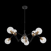 Люстра потолочная ST-Luce Черный, Золото/Прозрачный E27 8*40W (из 2-х коробок) SL234.402.08
