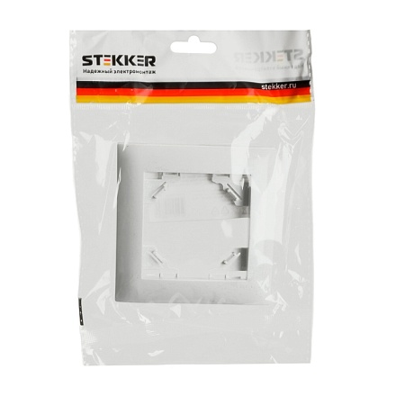 Рамка 1-местная STEKKER, PFR00-9011-01, серия Эрна Элегант, белый - фото