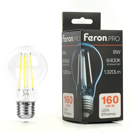 Лампа светодиодная Feron.PRO LB-1108 Шар E27 1320LM 8W 175-265V 6400K - фото