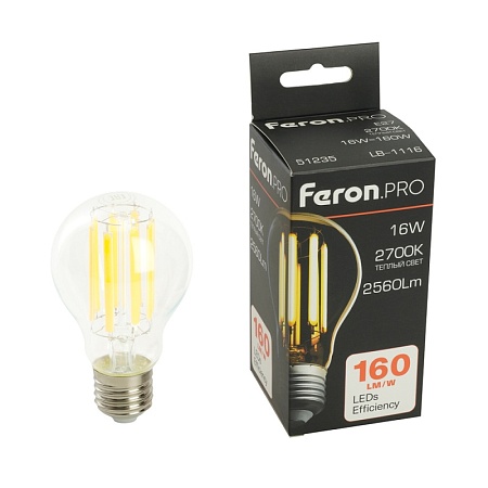 Лампа светодиодная Feron.PRO LB-1116 Шар E27 2560LM 16W 175-265V 2700K - фото
