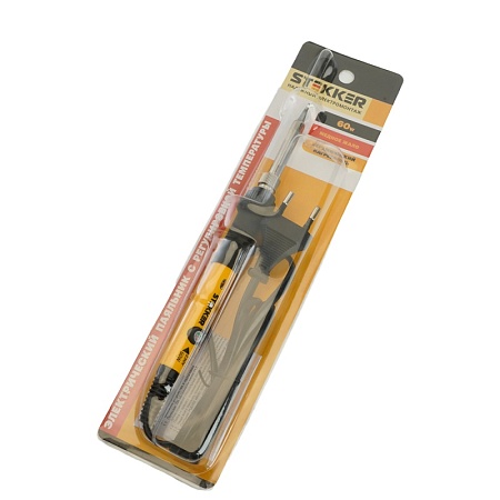 Паяльник с регулировкой температуры до450С с керам.нагревателем,60Вт,долговечное жало,230В, STEKKER PLE602-60 - фото