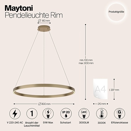 Подвесной светильник Maytoni Rim MOD058PL-L42BS3K - фото