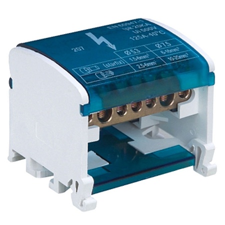 Шины на DIN-рейку в корпусе (кросс-модуль) 2х7 L+PEN LD505-207 - фото