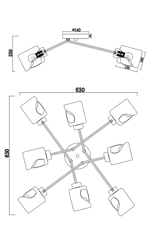 Потолочный светильник Freya Isabella FR5095CL-08G - фото