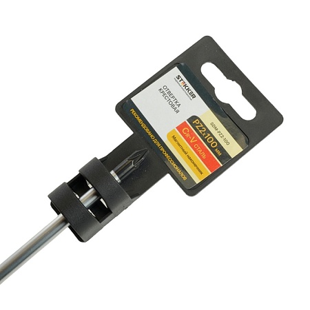 Отвертка крестовая STEKKER Pz 2 х 100 мм, Cr-V, SDM-PZ2-100 - фото