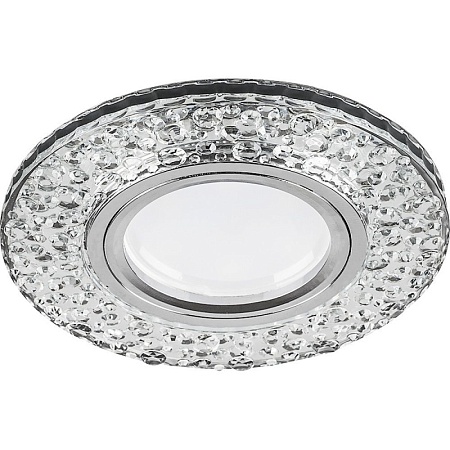 Светильник встраиваемый с LED подсветкой Feron CD945 потолочный MR16 G5.3 прозрачный, хром - фото