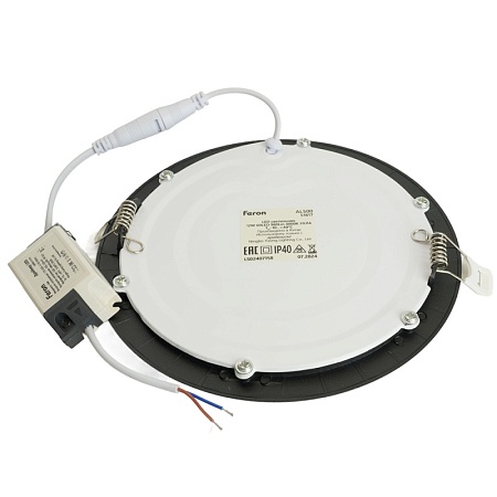 Светодиодный светильник Feron AL500 встраиваемый 12W 4000K черный - фото