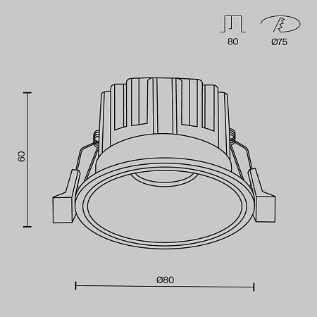 Встраиваемый светильник Technical Round DL058-12W3K-W - фото