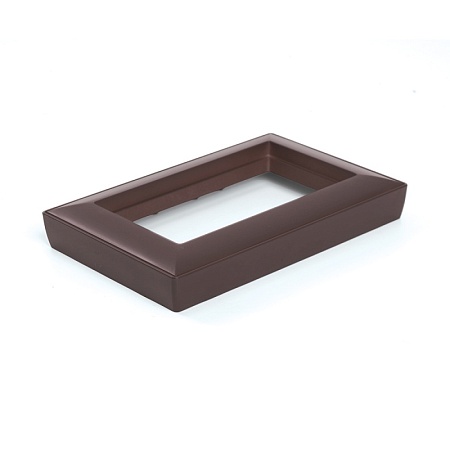 Рамка  2-местная (без перемычки),  пластик, STEKKER, PFR00-7012-04, серия Катрин, шоколад - фото