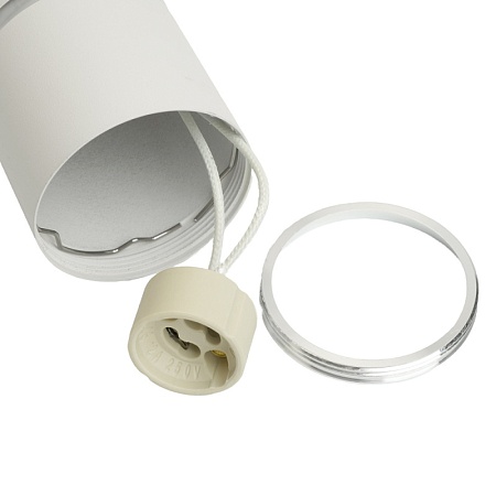 Светильник Feron AL178 трековый однофазный на шинопровод под лампу GU10, белый серебро - фото