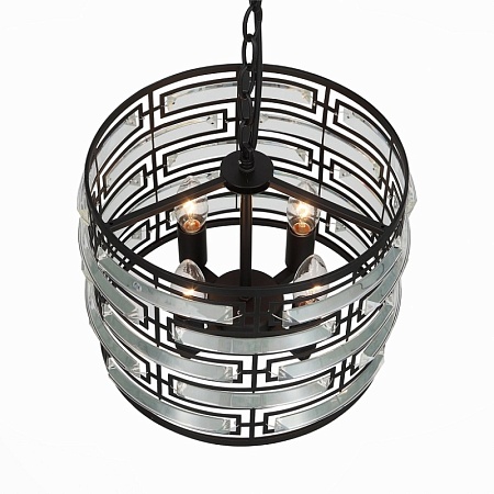 Люстра подвесная ST-Luce Черный/Черный, Прозрачный E14 6*40W SL665.403.04 - фото