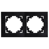 Рамка 2-местная, металл, STEKKER MFR00-7002-05, серия Катрин, черный