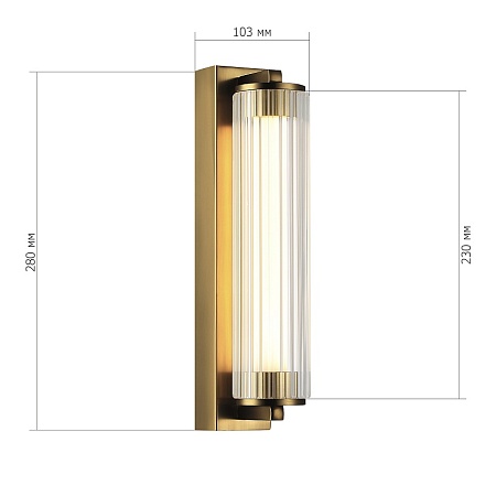 Светильник настенный ST-Luce Латунь/Прозрачный LED 1*8W 4000K SL6224.301.01 - фото