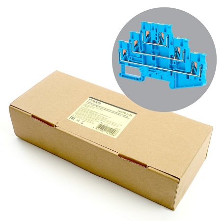 Зажим пружинный, 6-проводной проходной ЗНИ - 2,5 ,JXB PT 2,5 , синий LD579-2-25 - фото