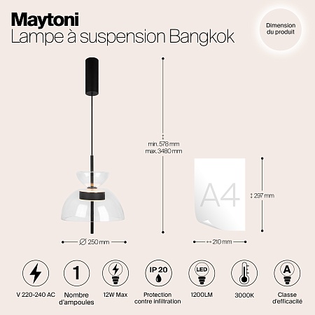 Подвесной светильник Maytoni Bangkok MOD185PL-L6B3K2 - фото