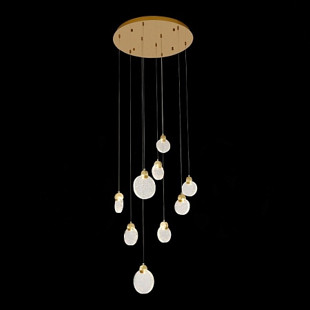 Светильник подвесной ST-Luce Золотистый/Прозрачный,С пузырьками воздуха LED 9*3W 3000K SL6104.203.09 - фото