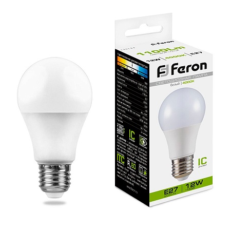 Лампа светодиодная Feron LB-93 Шар E27 12W 175-265V 4000K - фото