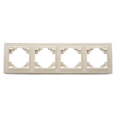 Рамка 4-местная горизонтальная STEKKER, PFR00-9004-02, серия Эрна, слоновая кость - фото