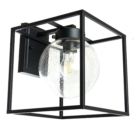 Светильник садово-парковый Feron PL711 на стену вниз  60W E27 230V, черный - фото