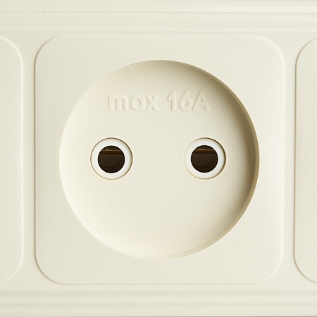 Розетка 4-местная б/з STEKKER, PST16-60-20 (RA 16-464-БЖ), пластик АВС, 250В, 16А, IP20, слоновая кость - фото