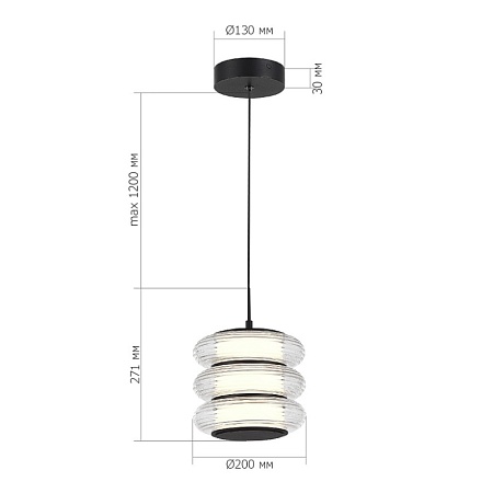 Светильник подвесной ST-Luce черный/прозрачный LED 1*16W 3000K SL6239.403.03 - фото