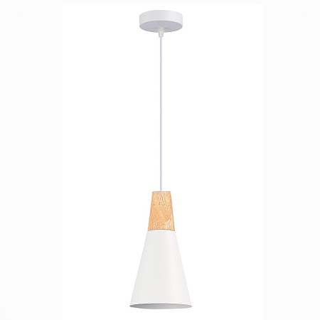 Светильник подвесной Белый/Белый, Светлое дерево E14 1*40W SLE125153-01 - фото
