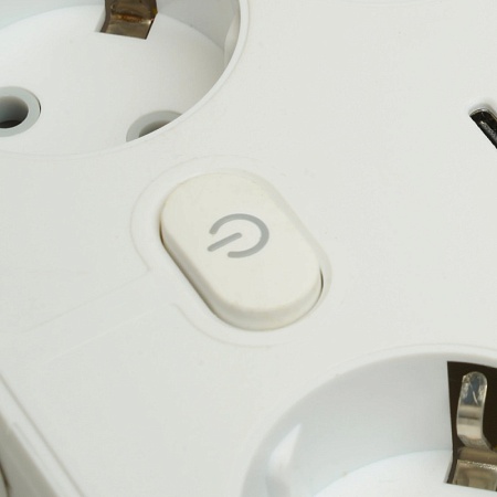 Удлинитель 6-местный c/з 3x1 мм2, 1,8 м, 250В, 10А, 4USB+2Type-C 2,4А, серия Home plus, белый STEKKER HM09-66-02 - фото