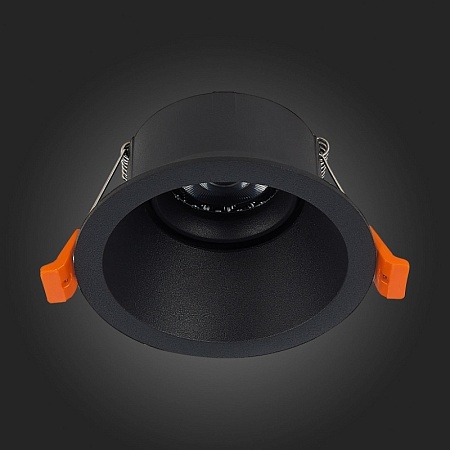 Св-к встр. Черный GU10 1*50W D103xH52 220V Без ламп ST207.408.01 - фото