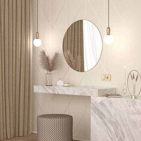 Выключатель двухклавишный проходной шампань W1122011 - фото