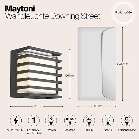 Настенный светильник (бра) Outdoor Downing Street O020WL-L10B4K - фото