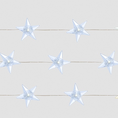 Гирлянда линейная Feron CL571 Звездочки, статичная, 1.8м USB 5000K , прозрачный шнур - фото