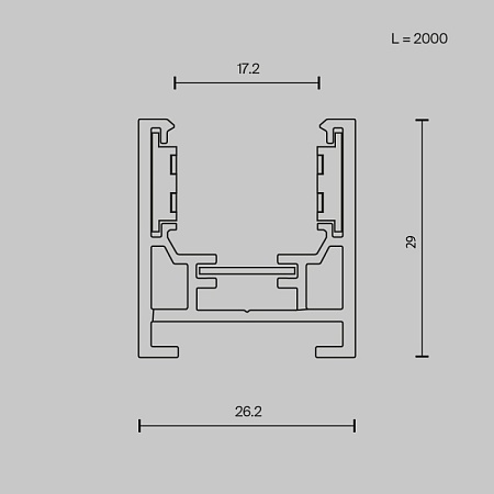 Шинопровод 2м Exility накладной/подвесной низкопрофильный  - фото
