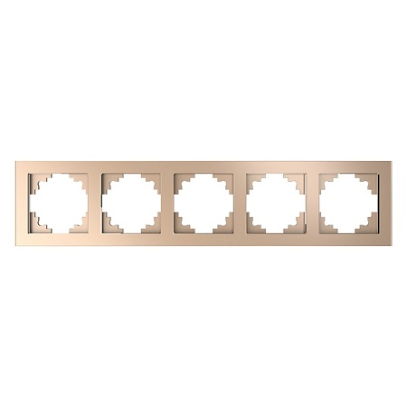 Рамка 5-местная, стекло, STEKKER, GFR00-7005-01, серия Катрин, белый - фото