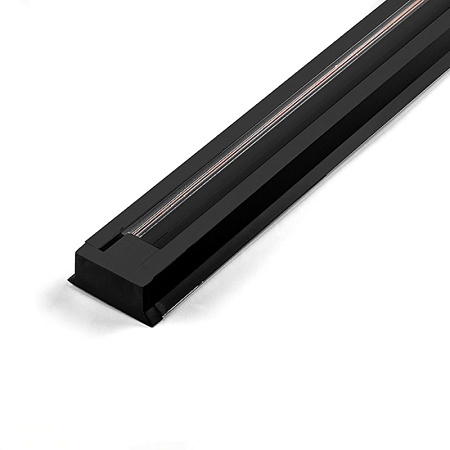 Шинопровод для трековых однофазных светильников, черный, 1м,  в наборе токоввод, заглушка, крепление, CAB1003 - фото