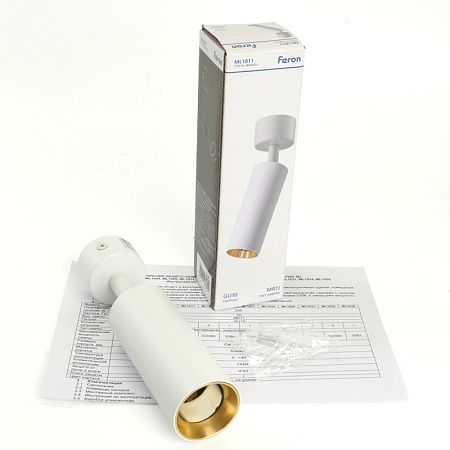 Светильник Feron ML1011 настенно-потолочный под лампу GU10, белый + золото - фото