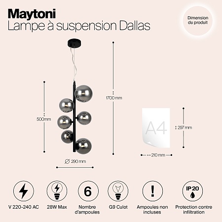 Подвесной светильник Maytoni Dallas MOD545PL-06B - фото