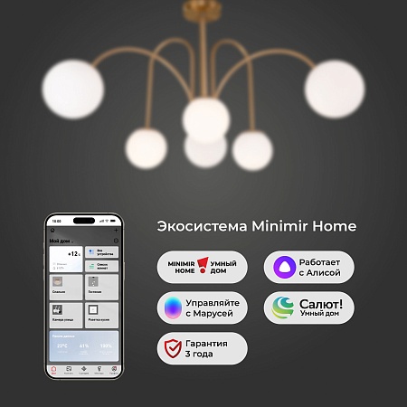 Потолочный светильник Eurosvet 30177/6 латунь - фото