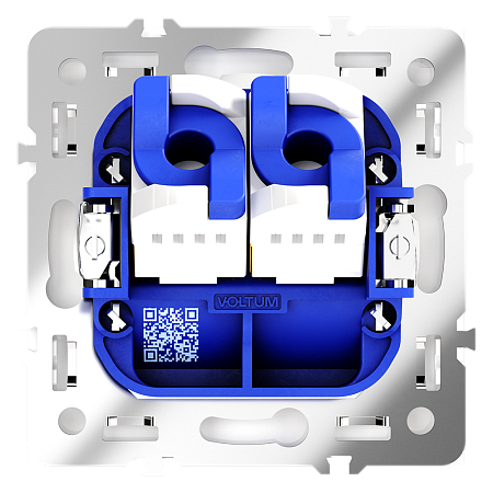 Розетка компьютерная встраиваемая VOLTUM S70 двойная RJ45+RJ45 кат.6, (белый глянцевый)